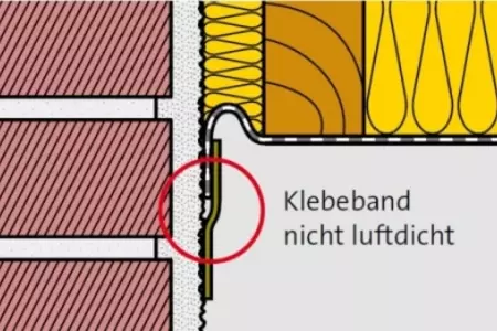 Folienanschluss Mauerwerk nicht luftdicht